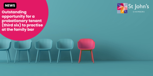 Outstanding opportunity for a probationary tenant (third six) to practise at the family bar